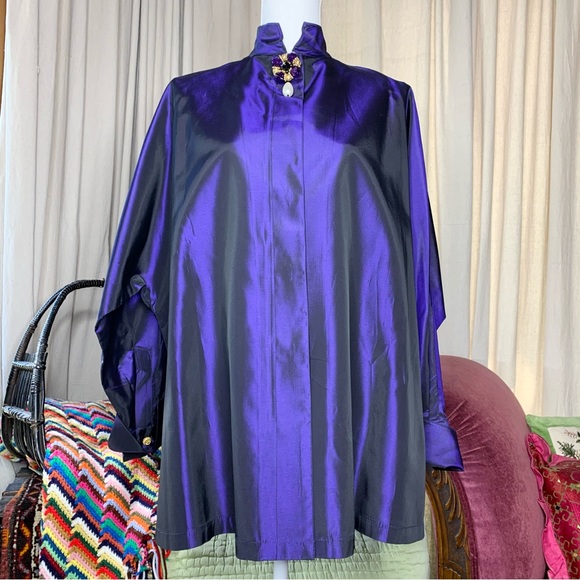 80s Taffeta Evening Jacket - Picture 1 of 9